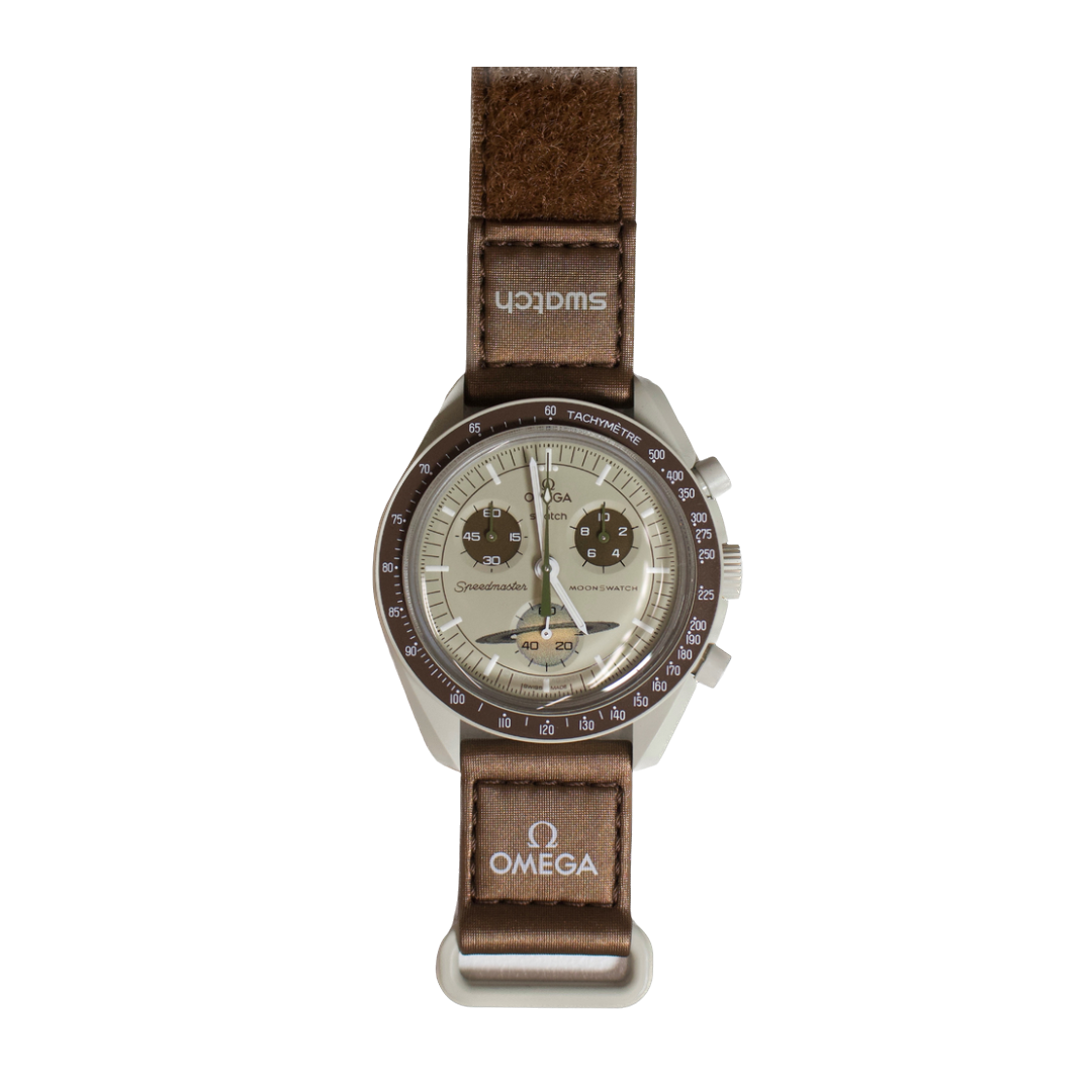 SWATCH X OMEGA BIOCERAMIC MOONSWATCH 'MISSION TO SATURN' SO33T10 (24HR DELIVERY AVAILABLE)