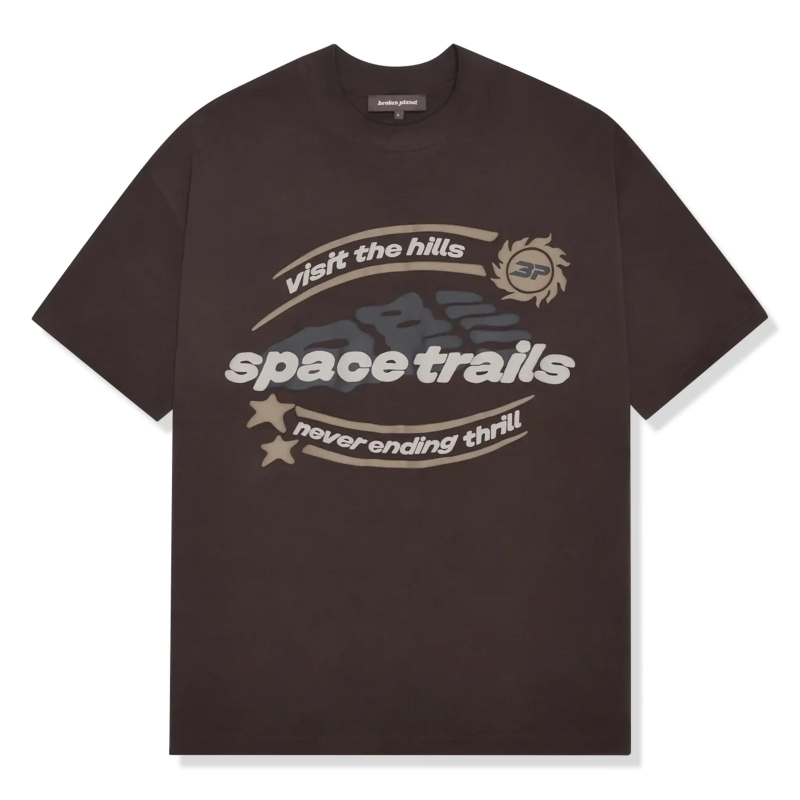 Broken Planet T-Shirt ‘Space Trails Mocha Brown’