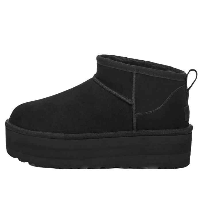Not On The Shelf - Ugg Classic Ultra Mini Platform 'Black' - Ugg Classic Ultra Mini Platform boots in sleek black.