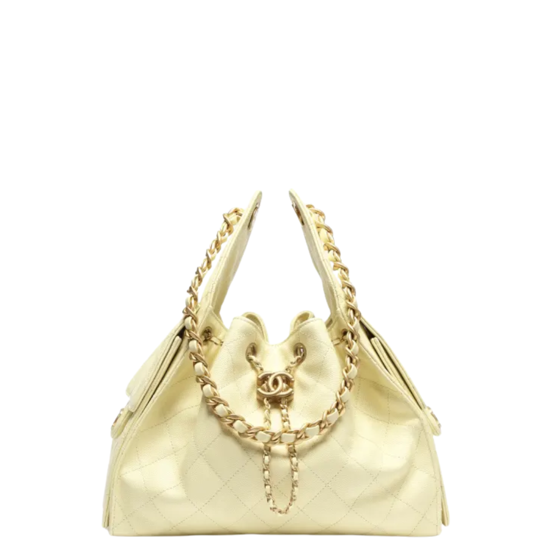Chanel 25 Small Handbag Hobo Yellow