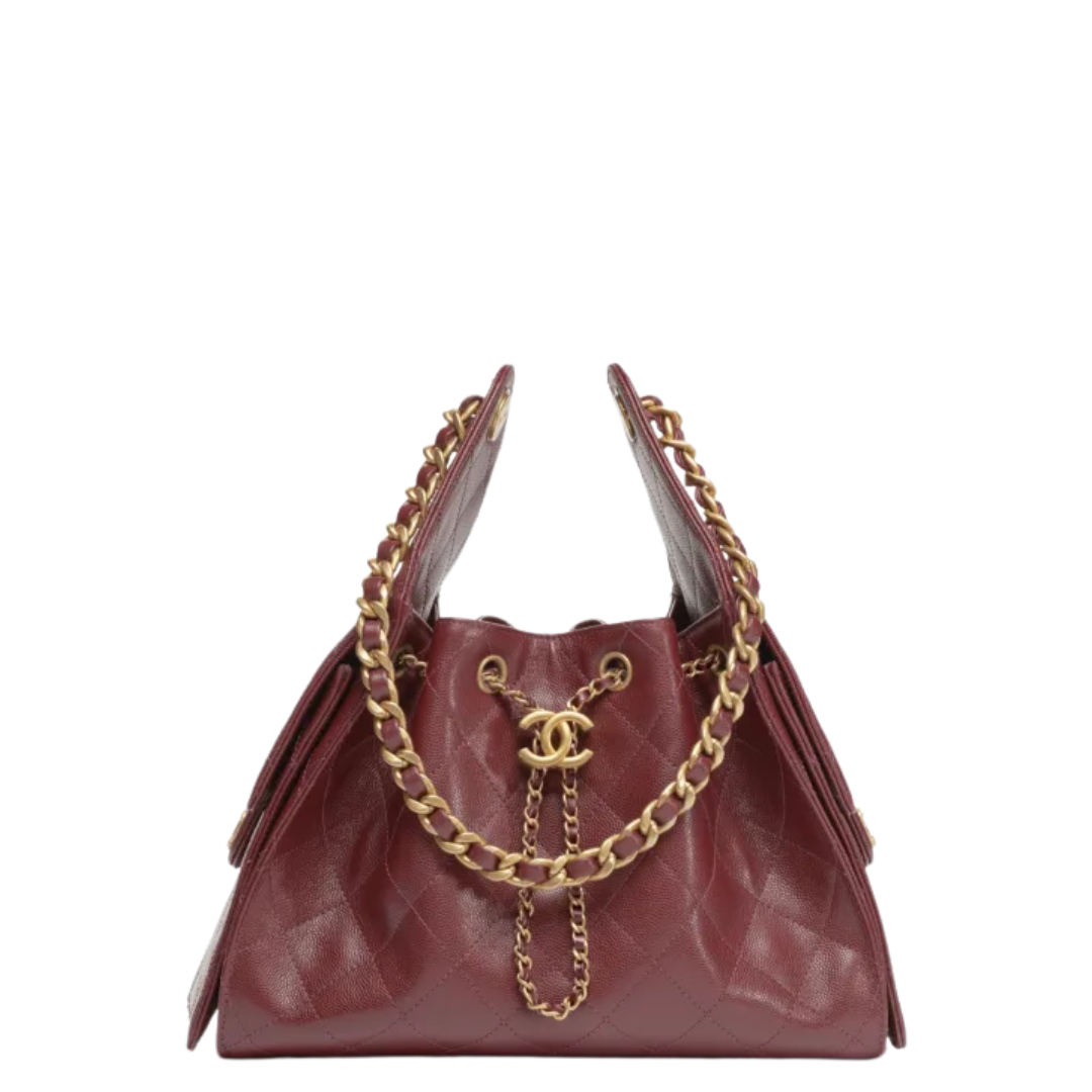 Chanel 25 Small Handbag Hobo Burgundy