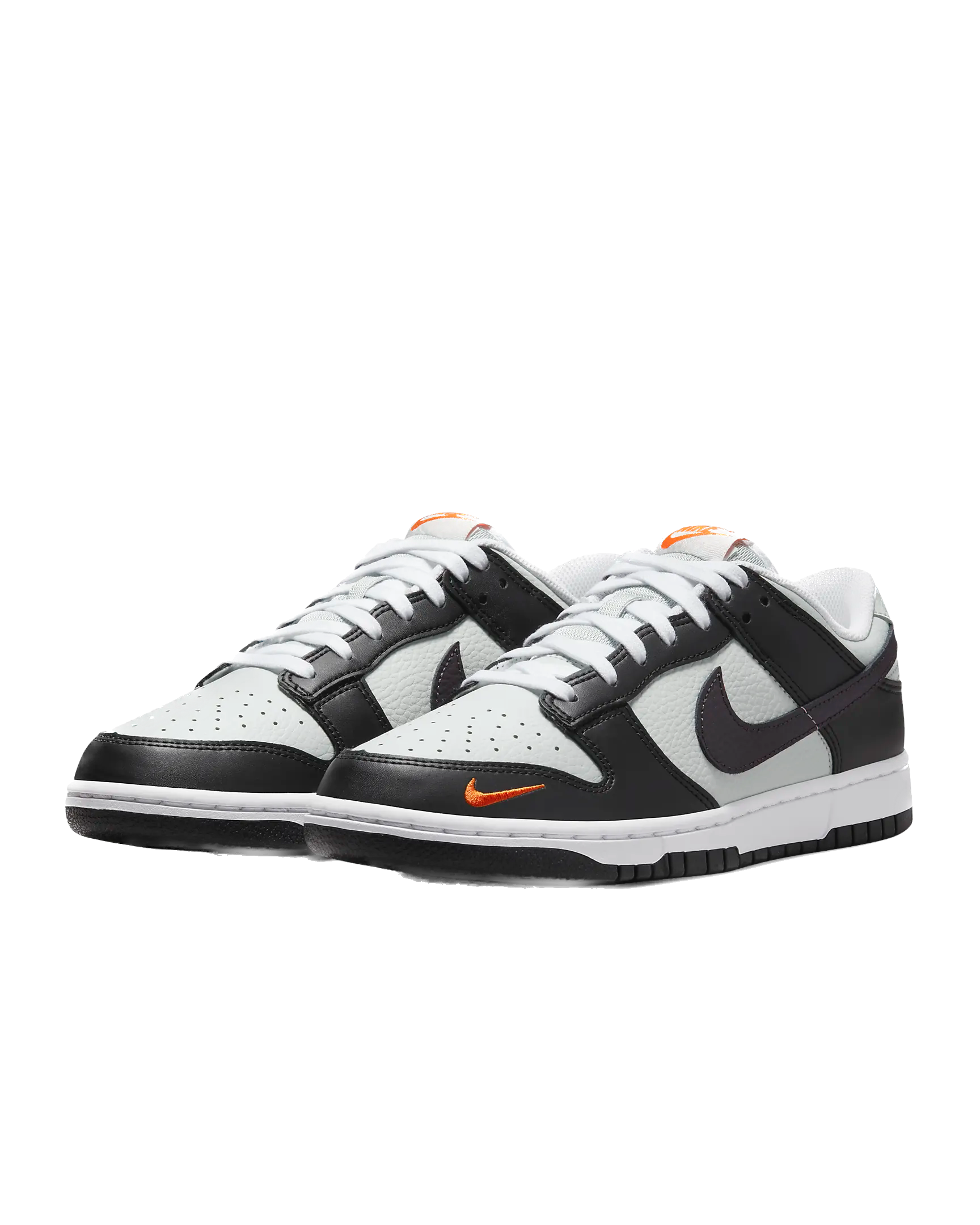 Nike Dunk Low 'Grey Black Orange Mini Swoosh'