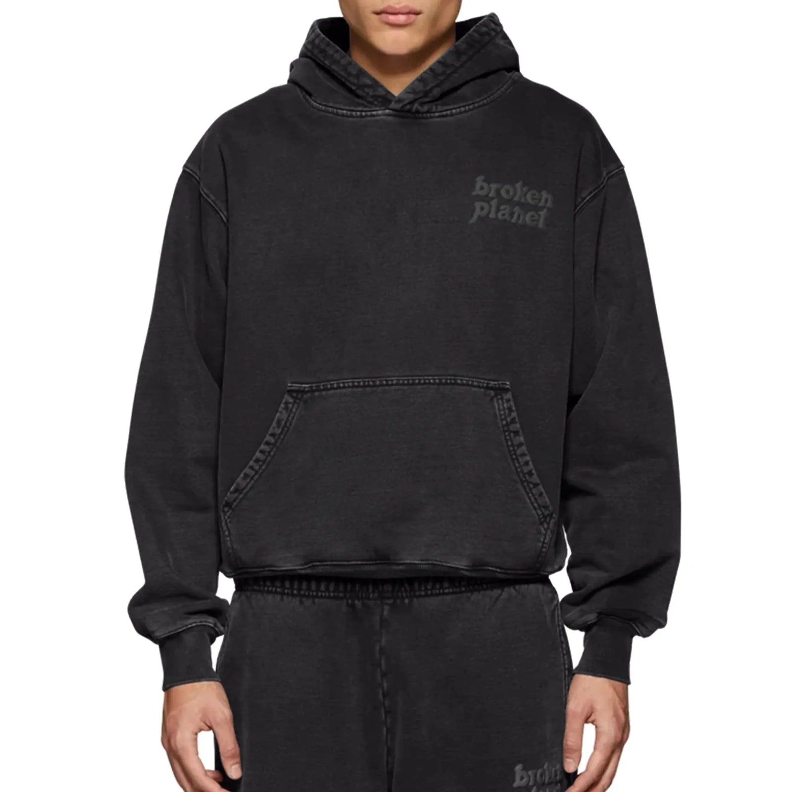 Broken Planet Hoodie Washed Midnight Black