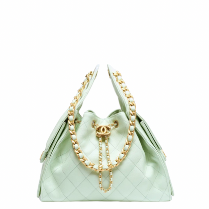 Chanel 25 Small Handbag Hobo Mint Green