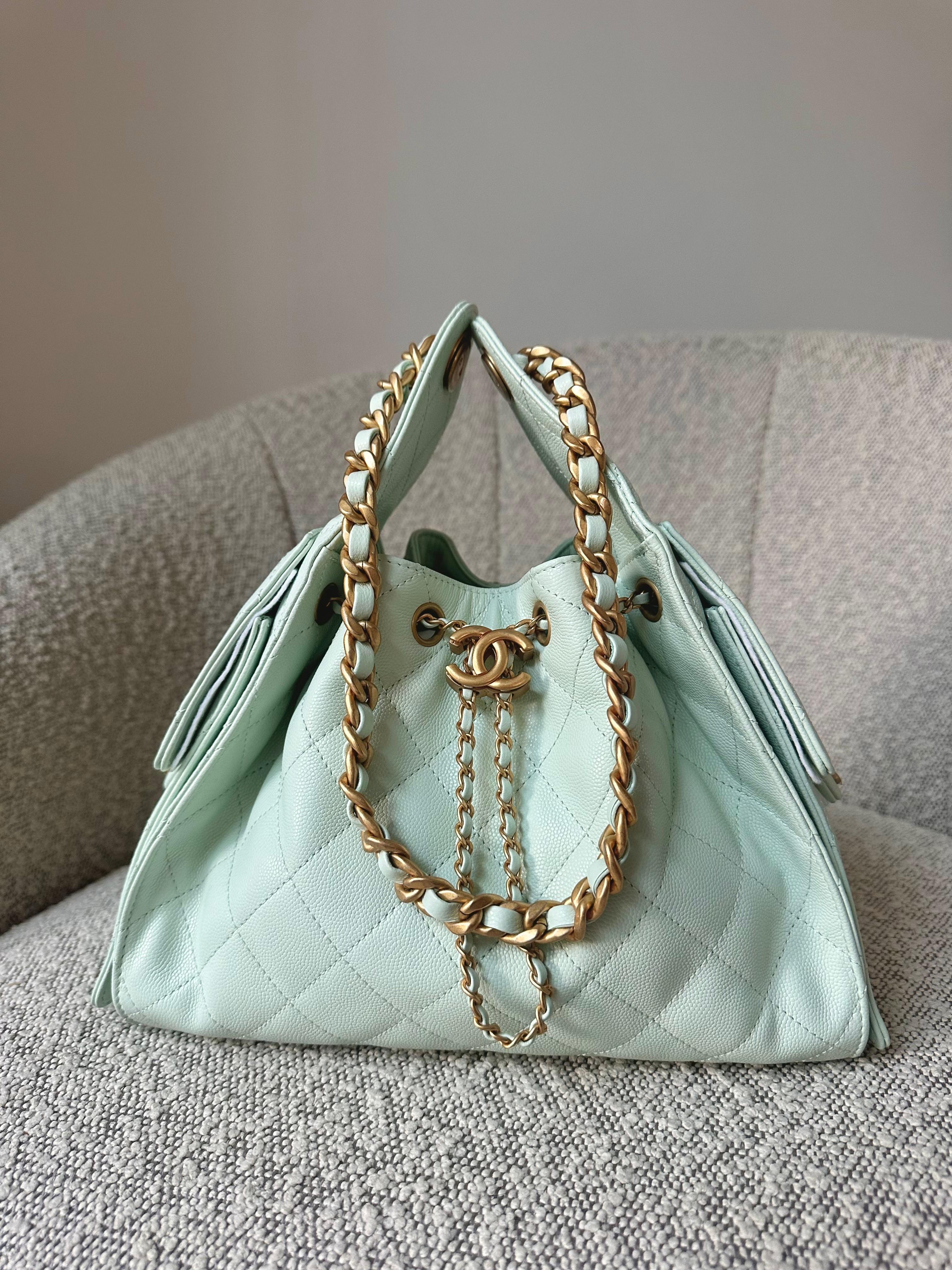 Chanel 25 Small Handbag Hobo Mint Green
